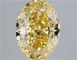 Picture of Lab Grown Diamond 4.07 Carats, Oval with  Cut, Fancy Intense Yellow Color, VS2 Clarity and Certified by IGI