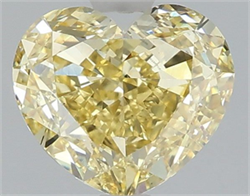 Picture of Lab Grown Diamond 2.03 Carats, Heart with  Cut, Fancy Intense Yellow Color, VS1 Clarity and Certified by IGI