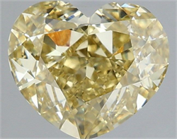 Picture of Lab Grown Diamond 2.09 Carats, Heart with  Cut, Fancy Intense Yellow Color, VVS2 Clarity and Certified by IGI