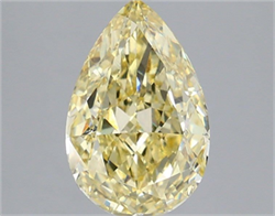 Picture of Lab Grown Diamond 3.06 Carats, Pear with  Cut, Fancy Intense Yellow Color, VS2 Clarity and Certified by IGI