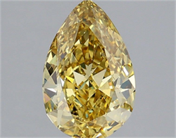 Picture of Lab Grown Diamond 2.09 Carats, Pear with  Cut, Fancy Vivid Yellow Color, VS1 Clarity and Certified by IGI