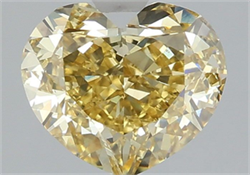 Picture of Lab Grown Diamond 2.57 Carats, Heart with  Cut, Fancy Intense Yellow Color, VVS2 Clarity and Certified by IGI