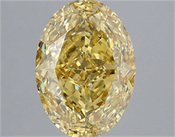 Picture of Lab Grown Diamond 3.60 Carats, Oval with  Cut, Fancy Intense Yellow Color, VS1 Clarity and Certified by IGI