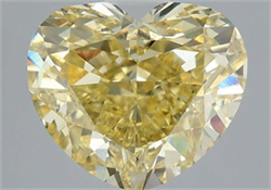 Picture of Lab Grown Diamond 3.57 Carats, Heart with  Cut, Fancy Intense Yellow Color, VS1 Clarity and Certified by IGI