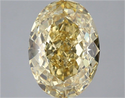 Picture of Lab Grown Diamond 4.07 Carats, Oval with  Cut, Fancy Yellow Color, VVS2 Clarity and Certified by IGI