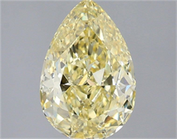 Picture of Lab Grown Diamond 2.06 Carats, Pear with  Cut, Fancy Intense Yellow Color, VVS2 Clarity and Certified by IGI