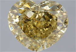 Picture of Lab Grown Diamond 3.56 Carats, Heart with  Cut, Fancy Yellow Color, VS2 Clarity and Certified by IGI