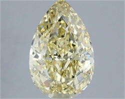 Picture of Lab Grown Diamond 3.08 Carats, Pear with  Cut, Fancy Yellow Color, VS1 Clarity and Certified by IGI
