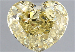 Picture of Lab Grown Diamond 2.58 Carats, Heart with  Cut, Fancy Intense Yellow Color, VVS2 Clarity and Certified by IGI