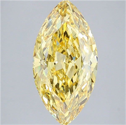 Picture of Lab Grown Diamond 5.10 Carats, Marquise with  Cut, Fancy Intense Yellow Color, VVS2 Clarity and Certified by IGI