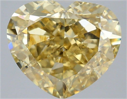 Picture of Lab Grown Diamond 5.00 Carats, Heart with  Cut, Fancy Intense Yellow Color, VS1 Clarity and Certified by IGI