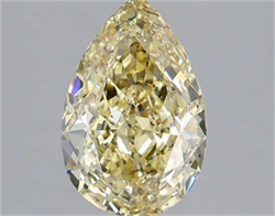Picture of Lab Grown Diamond 2.59 Carats, Pear with  Cut, Fancy Intense Yellow Color, VS2 Clarity and Certified by IGI