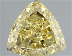 Picture of Lab Grown Diamond 2.58 Carats, TRIANGULAR with  Cut, Fancy Intense Yellow Color, VS2 Clarity and Certified by IGI