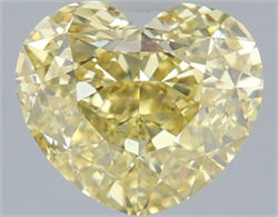 Picture of Lab Grown Diamond 3.10 Carats, Heart with  Cut, Fancy Intense Yellow Color, VS1 Clarity and Certified by IGI