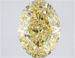 Picture of Lab Grown Diamond 3.06 Carats, Oval with  Cut, Fancy Intense Yellow Color, VS1 Clarity and Certified by IGI