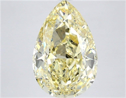 Picture of Lab Grown Diamond 5.09 Carats, Pear with  Cut, Fancy Intense Yellow Color, VS1 Clarity and Certified by IGI