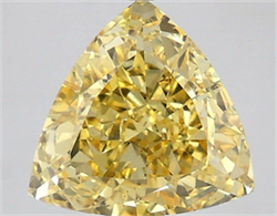 Picture of Lab Grown Diamond 3.11 Carats, TRIANGULAR with  Cut, Fancy Vivid Yellow Color, VS1 Clarity and Certified by IGI