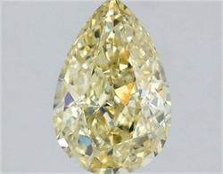 Picture of Lab Grown Diamond 1.51 Carats, Pear with  Cut, Fancy Intense Yellow Color, VS1 Clarity and Certified by IGI