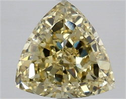 Picture of Lab Grown Diamond 3.10 Carats, TRIANGULAR with  Cut, Fancy Yellow Color, VS1 Clarity and Certified by IGI