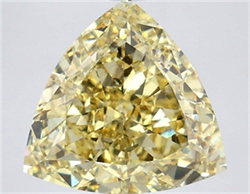 Picture of Lab Grown Diamond 6.06 Carats, TRIANGULAR with  Cut, Fancy Intense Yellow Color, VS2 Clarity and Certified by IGI