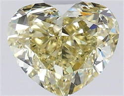 Picture of Lab Grown Diamond 1.52 Carats, Heart with  Cut, Fancy Light Yellow Color, VS1 Clarity and Certified by IGI