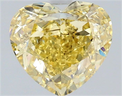 Picture of Lab Grown Diamond 2.58 Carats, Heart with  Cut, Fancy Intense Yellow Color, VS2 Clarity and Certified by IGI