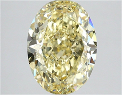 Picture of Lab Grown Diamond 3.08 Carats, Oval with  Cut, Fancy Yellow Color, VVS2 Clarity and Certified by IGI