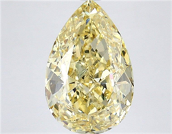 Picture of Lab Grown Diamond 5.08 Carats, Pear with  Cut, Fancy Intense Yellow Color, VVS2 Clarity and Certified by IGI