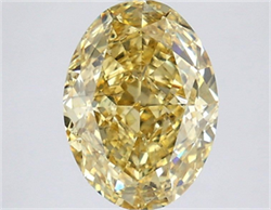 Picture of Lab Grown Diamond 3.55 Carats, Oval with  Cut, Fancy Intense Yellow Color, VS2 Clarity and Certified by IGI