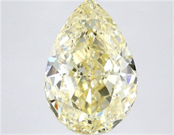 Picture of Lab Grown Diamond 4.08 Carats, Pear with  Cut, Fancy Yellow Color, VVS2 Clarity and Certified by IGI