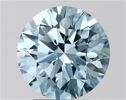 Picture of Lab Grown Diamond 3.00 Carats, Round with Ideal Cut, Fancy Vivid Blue Color, VS1 Clarity and Certified by IGI