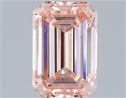 Picture of Lab Grown Diamond 1.50 Carats, Emerald with  Cut, Fancy Intense Pink Color, VS1 Clarity and Certified by IGI