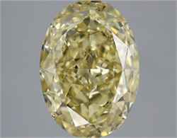 Picture of Lab Grown Diamond 5.03 Carats, Oval with  Cut, Fancy Intense Yellow Color, VVS2 Clarity and Certified by IGI