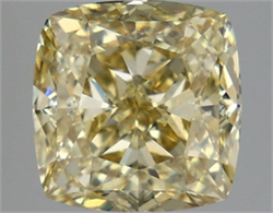 Picture of Lab Grown Diamond 4.08 Carats, CUSHION MODIFIED with  Cut, Fancy Yellow Color, VVS2 Clarity and Certified by IGI