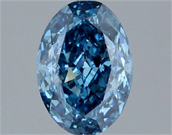 Picture of Lab Grown Diamond 2.07 Carats, Oval with  Cut, Fancy Vivid Blue Color, VS2 Clarity and Certified by IGI