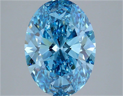 Picture of Lab Grown Diamond 3.58 Carats, Oval with  Cut, Fancy Vivid Blue Color, VS1 Clarity and Certified by IGI