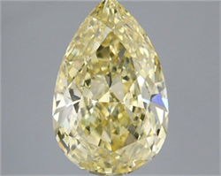 Picture of Lab Grown Diamond 4.09 Carats, Pear with  Cut, Fancy Intense Yellow Color, VS1 Clarity and Certified by IGI