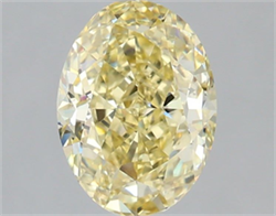 Picture of Lab Grown Diamond 1.52 Carats, Oval with  Cut, Fancy Intense Yellow Color, VS1 Clarity and Certified by IGI