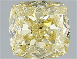 Picture of Lab Grown Diamond 3.07 Carats, CUSHION MODIFIED with  Cut, Fancy Intense Yellow Color, VS1 Clarity and Certified by IGI