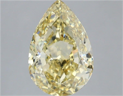 Picture of Lab Grown Diamond 3.07 Carats, Pear with  Cut, Fancy Intense Yellow Color, VS1 Clarity and Certified by IGI