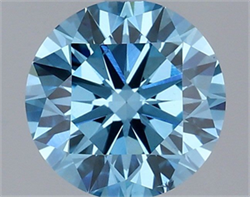 Picture of Lab Grown Diamond 1.51 Carats, Round with Excellent Cut, Fancy Vivid Blue Color, VS2 Clarity and Certified by IGI
