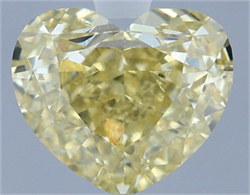 Picture of Lab Grown Diamond 1.50 Carats, Heart with  Cut, Fancy Intense Yellow Color, VS1 Clarity and Certified by IGI