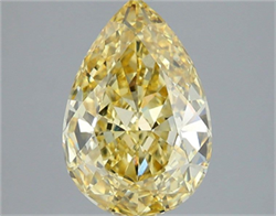 Picture of Lab Grown Diamond 3.10 Carats, Pear with  Cut, Fancy Intense Yellow Color, VS1 Clarity and Certified by IGI