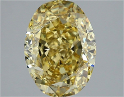 Picture of Lab Grown Diamond 3.10 Carats, Oval with  Cut, Fancy Intense Yellow Color, VS1 Clarity and Certified by IGI