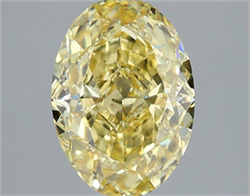 Picture of Lab Grown Diamond 3.06 Carats, Oval with  Cut, Fancy Intense Yellow Color, VS1 Clarity and Certified by IGI