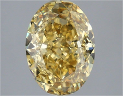 Picture of Lab Grown Diamond 3.04 Carats, Oval with  Cut, Fancy Intense Yellow Color, VS2 Clarity and Certified by IGI
