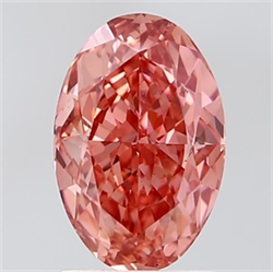 Picture of Lab Grown Diamond 2.08 Carats, Oval with  Cut, Fancy Vivid Pink Color, VS2 Clarity and Certified by IGI