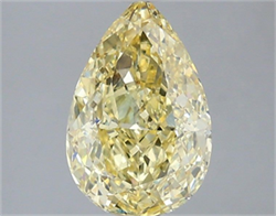 Picture of Lab Grown Diamond 2.06 Carats, Pear with  Cut, Fancy Intense Yellow Color, VS1 Clarity and Certified by IGI