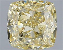 Picture of Lab Grown Diamond 2.57 Carats, CUSHION MODIFIED with  Cut, Fancy Intense Yellow Color, VS2 Clarity and Certified by IGI