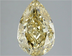 Picture of Lab Grown Diamond 3.07 Carats, Pear with  Cut, Fancy Intense Yellow Color, VVS2 Clarity and Certified by IGI